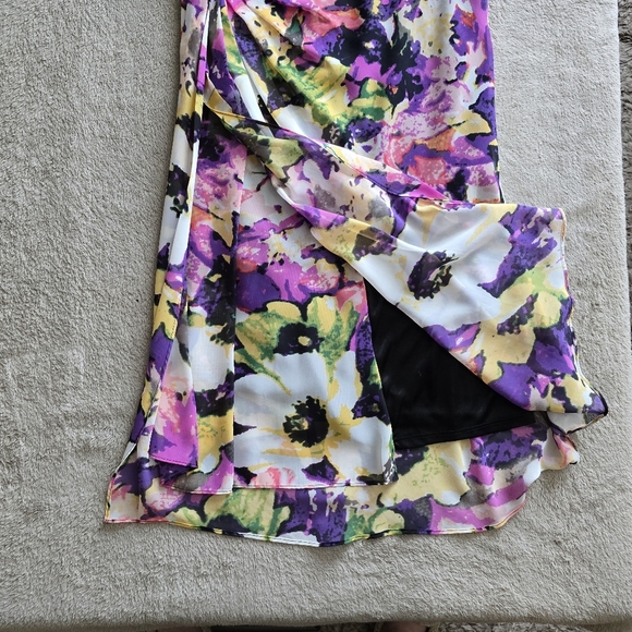 Adrianna Papell sleeveless floral faux wrap dress size 14 - Picture 9 of 15